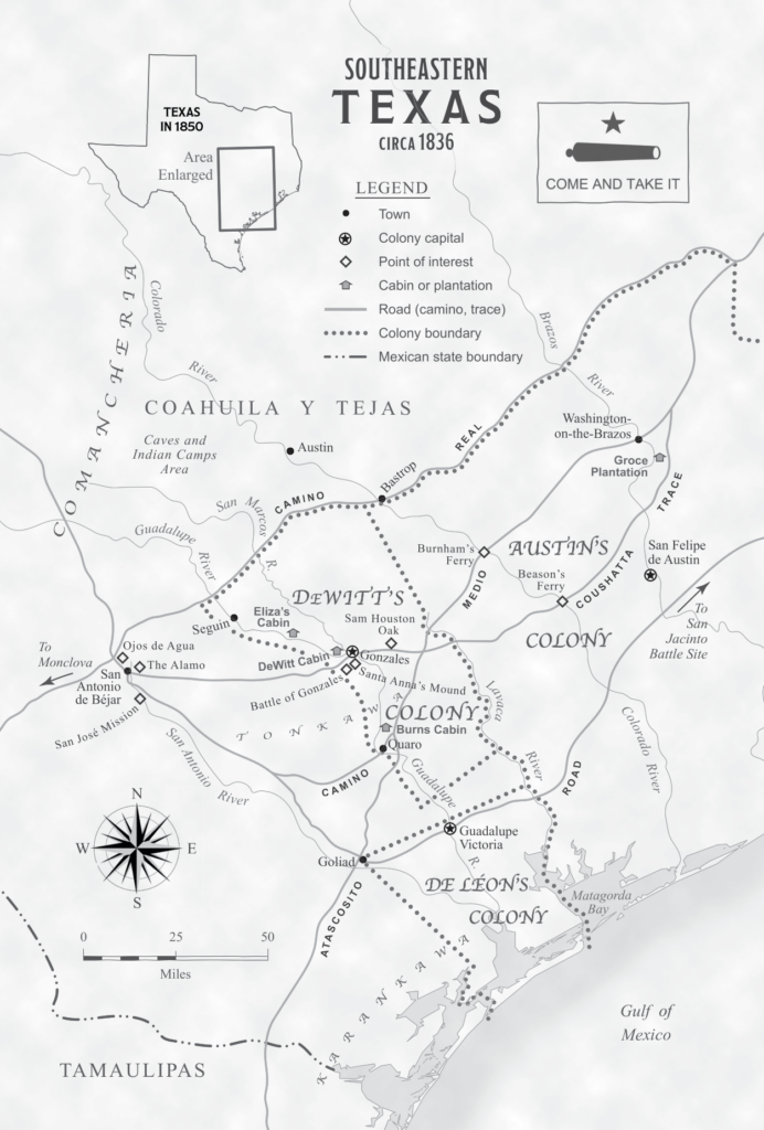 Southeastern Texas Map circa 1836