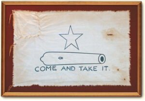 Original Come and Take It flag, framed